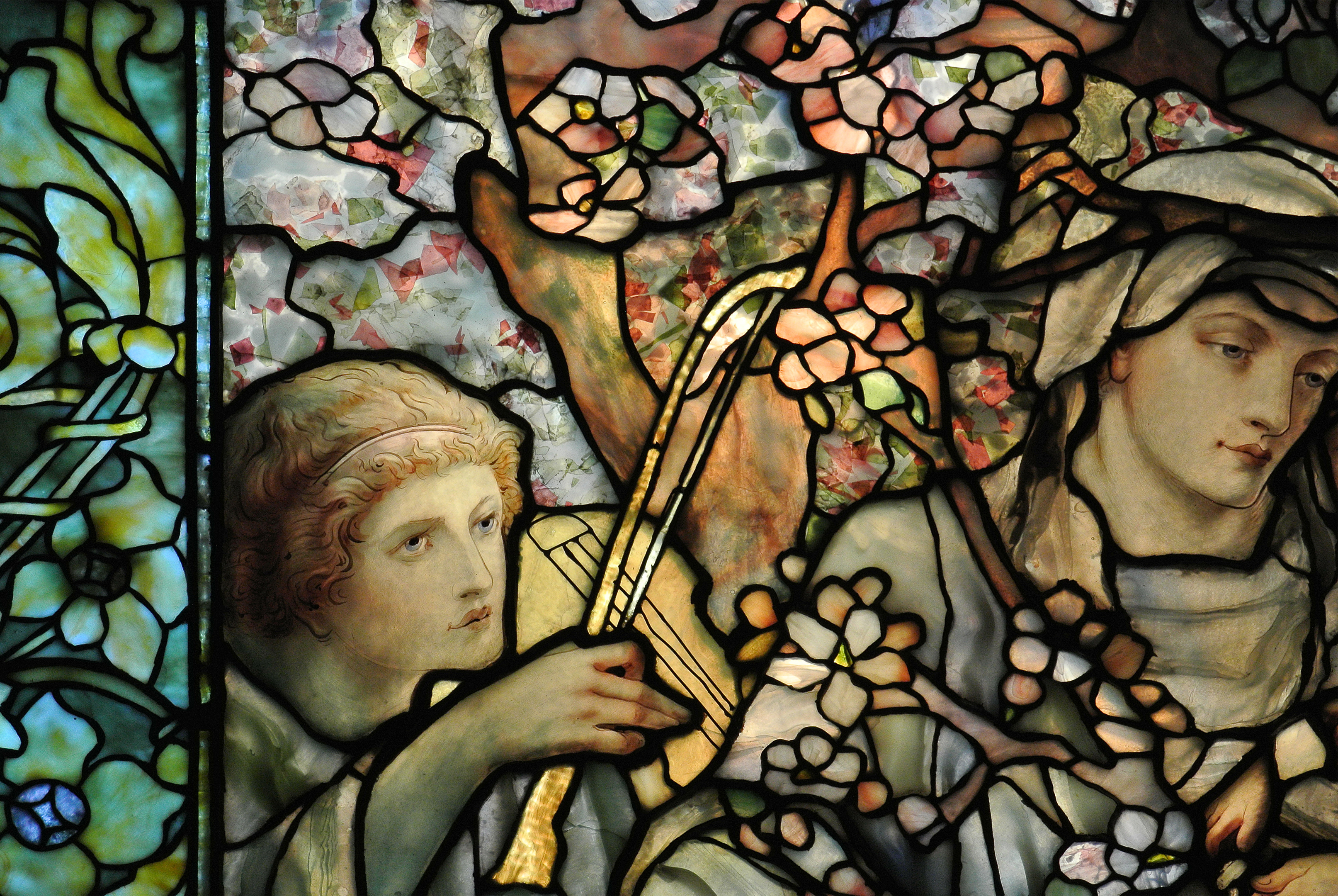Rtg Lighting Tiffany Studios Fabrication Madonna Of The Flowers Detail 1899 Arlington Street Church Boston