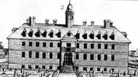 18th Century Drawing of Wren Bldg - College of William and Mary