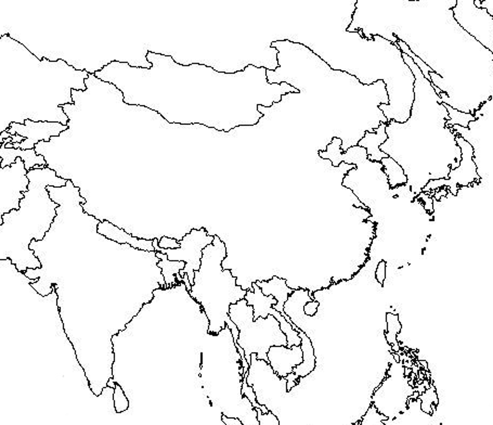 East Asia Political Map Blank Map Of Us Western States