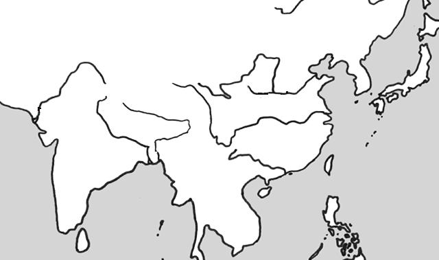 south east asia map blank. Blank Map: East Asia