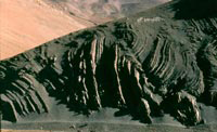 folded rock on the Tibetan Plateau