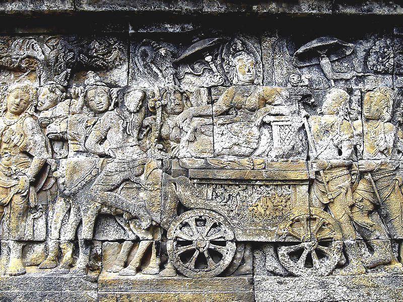 panel from Borobudur of Queen Maya