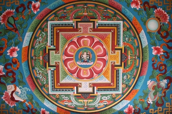 Mandala painted on ceiling of Boudhanath Stupa