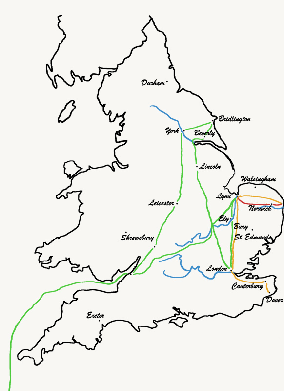 Pilgimage Map- England