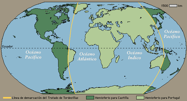mapa Tordesillas