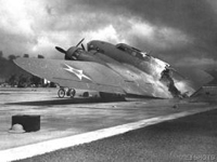 Bombed jet at Pearl Harbor, Dec 7, 1941