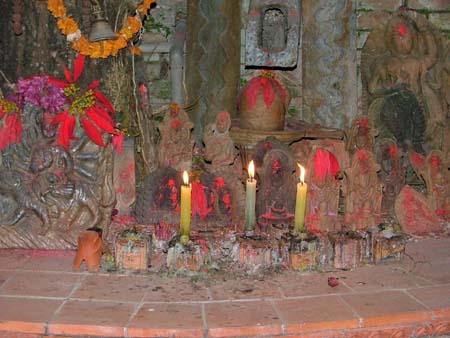 rel shrine with candles