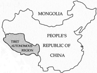 Map of China and Tibet